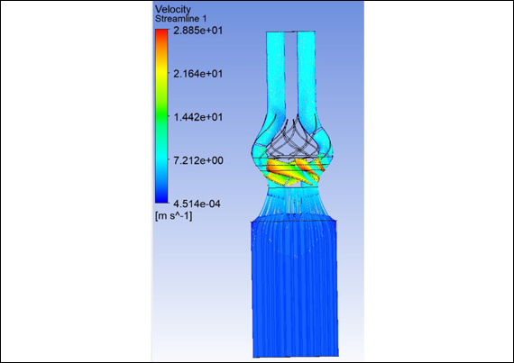 Линии тока скоростей в новом рабочем колесе4